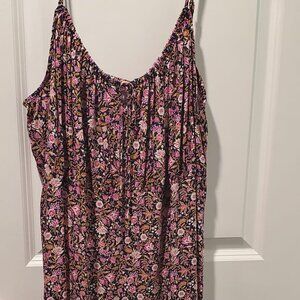 NWT Old Navy dress. Sz L., full length.  Has one side slit.  Darker floral, navy